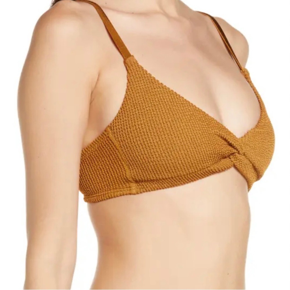 Good American Crinkle Always Fits Twist Top Bronze Brown Size 1